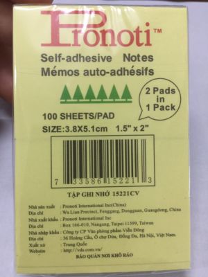 Giấy note vàng 1.5*2