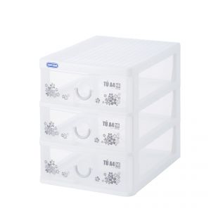 Tủ nhựa A4 nắp bằng DT 3 ngăn 343/3