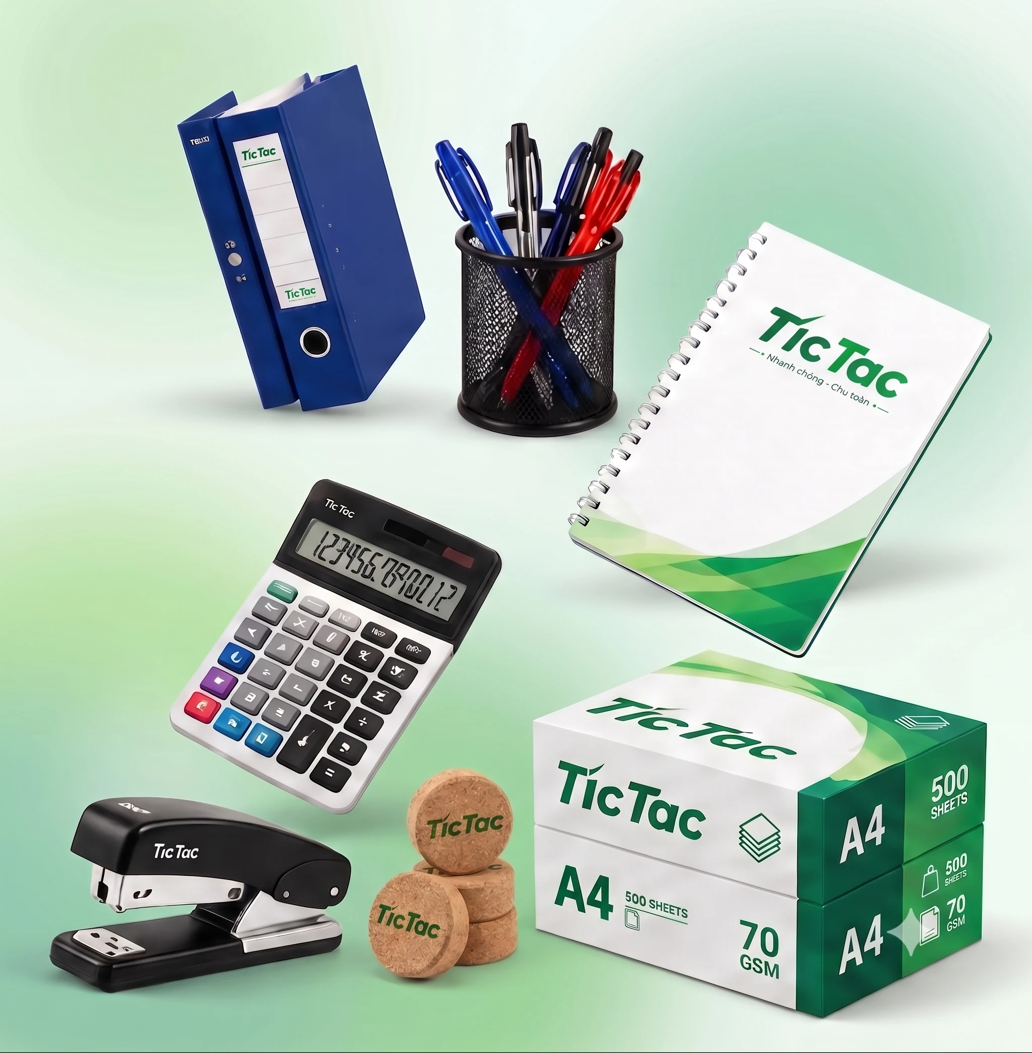 Bộ sản phẩm văn phòng phẩm Tíc Tắc